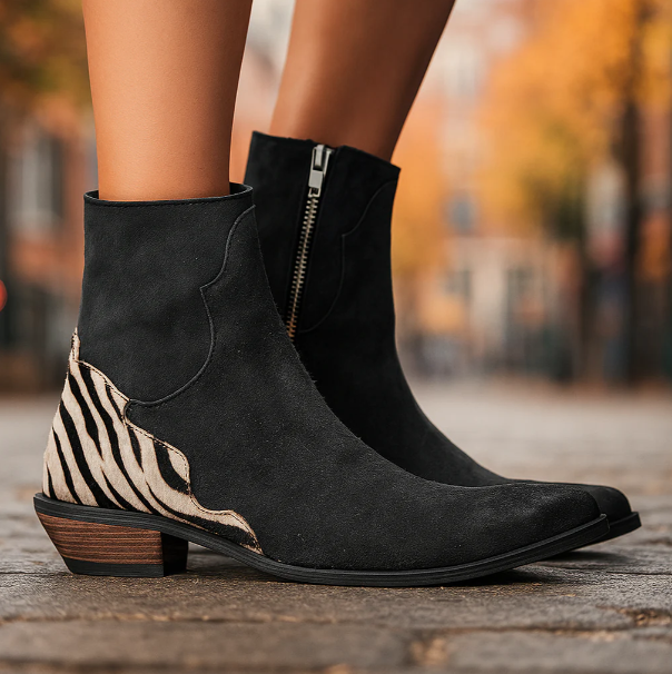 Stivali Urban da donna con particolare zebrato