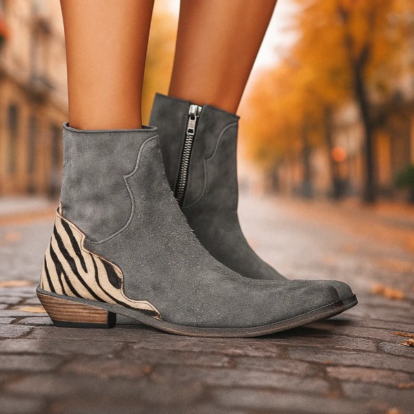 Stivali Urban da donna con particolare zebrato